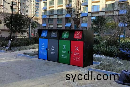 四分類垃圾桶罩，垃圾分類亭