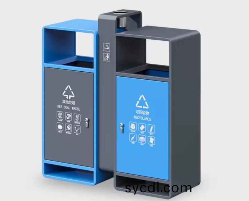 山東省(sheng)淄(zi)愽(bo)市張店(dian)區安裝(zhuang)垃(la)圾分(fen)類箱景(jing)觀(guan)垃(la)圾(ji)箱