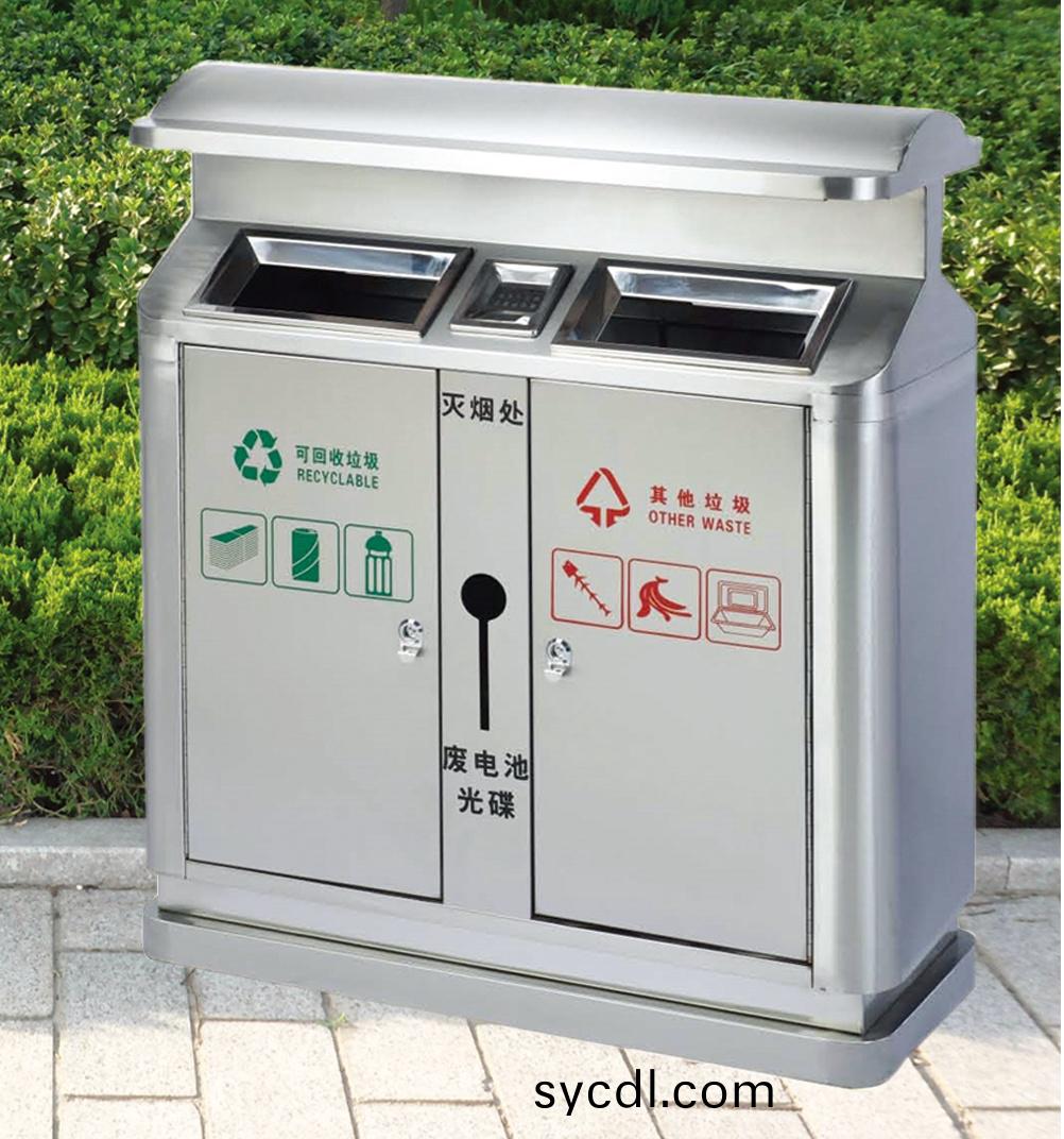 悳州不(bu)鏽鋼(gang)分類垃圾桶，菏(he)澤不鏽鋼分類菓皮箱
