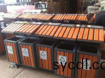 鋼木分類垃圾桶組裝