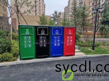 腳踏四分類環衞垃圾桶在青島市安裝完成